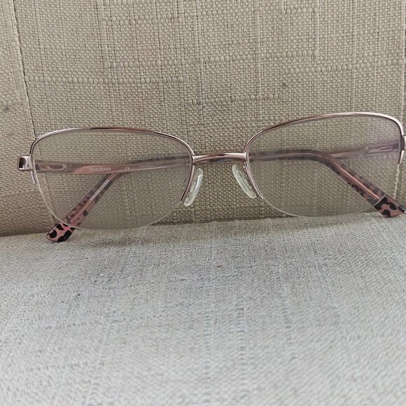 Bebe Women Glasses Frame Shiny Rose Gold Half Rim Eye Wear BB5107 Over The Top - Picture 2 of 13